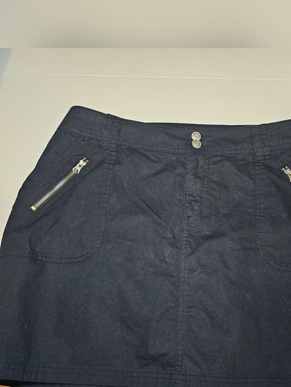 Lane Bryant Skirt Skort Size 14 Pockets Zipper Accent Zip Button Shorts Black